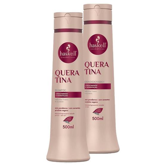 Imagem de Kit Queratina Haskell Shampoo + Condicionador 500Ml