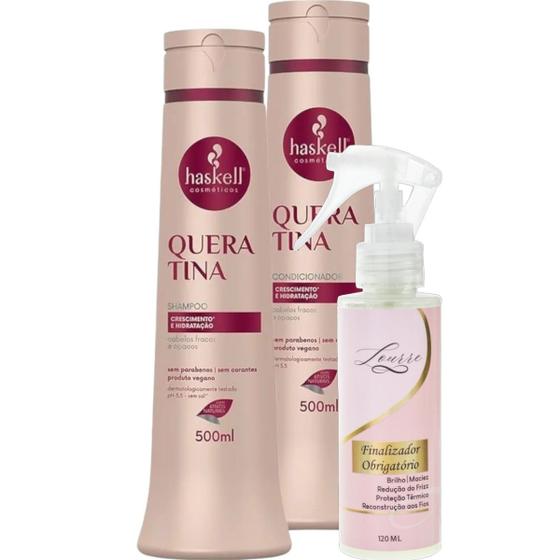Imagem de Kit Queratina Shampoo + Cond 500ml + Finalizador Obrigatório Lourre 120ml