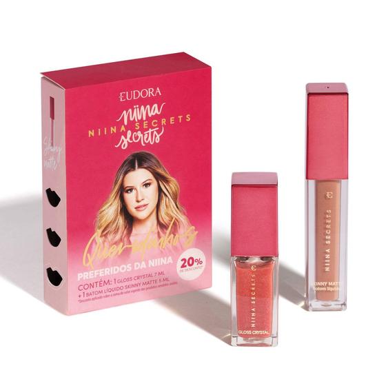 Imagem de Kit Queridinhos da Niina: Batom Líquido Matte 5ml + Gloss Crystal 7ml - Niina Secrets