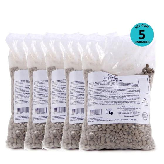 Imagem de Kit Ração Alcon Bottom Fish 1kg C/ 5 unidades