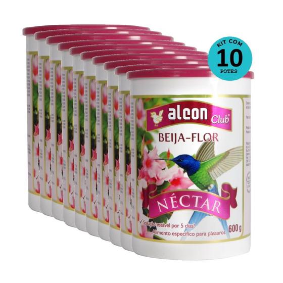 Imagem de Kit Ração Alcon Club Beija Flor Néctar 600g C/ 10 unidades