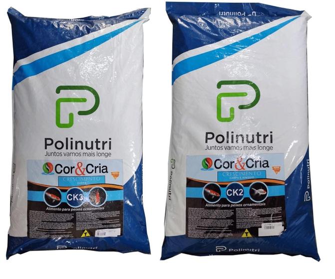 Imagem de Kit Ração Poli-Nutri Ck2 E Ck3 De 15Kg Cada Carpa Kinguio