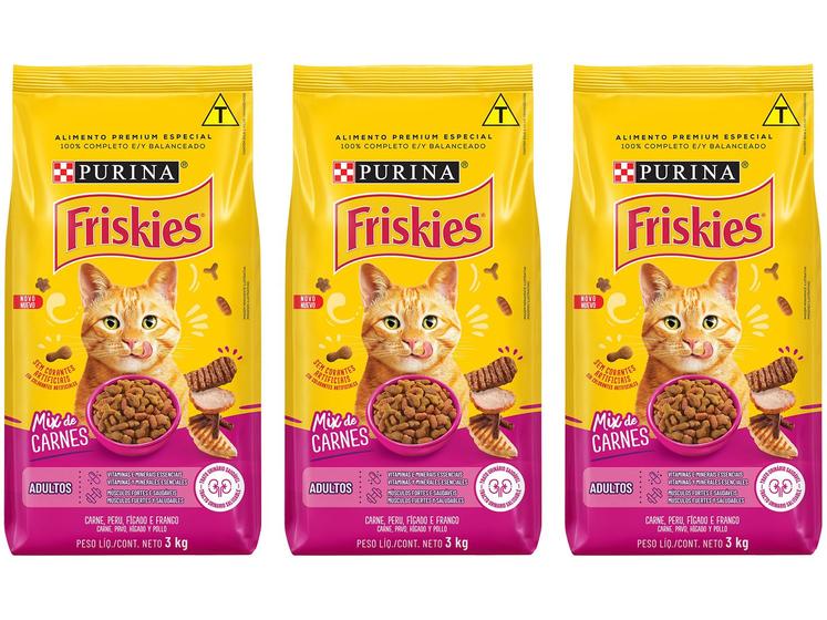 Kit Ração Premium para Gato Friskies Adulto Menor preço em Kit Ração Premium para Gato Friskies Adulto