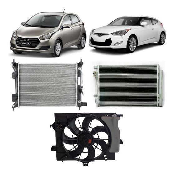 Imagem de Kit Radiador Hyundai Hb20 Veloster 1.0 1.6 Com Ar Automático