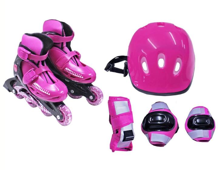 Imagem de Kit radical com roller completo tam. G rosa - Bel Sports 