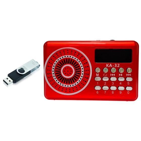 Imagem de Kit Radinho Portátil Fm Digital Usb Micro Sd Aux