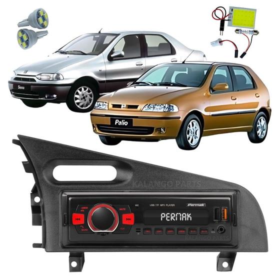 Imagem de Kit Rádio MP3 BT Fm Moldura Fiat Palio Siena EDX Pingo T10