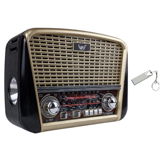 Imagem de Kit Radio Vintage Recarregavel Am Fm Sw Bivolt Manual