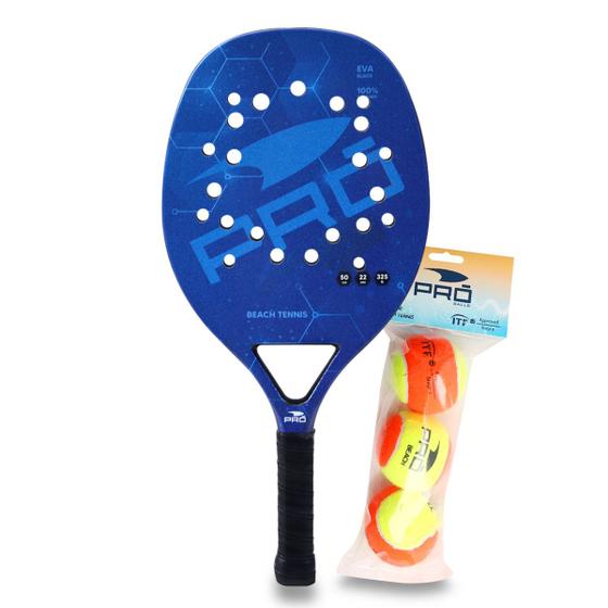 Imagem de Kit Raquete Beach Tennis Bolinhas Praia Carbono Full Carbon