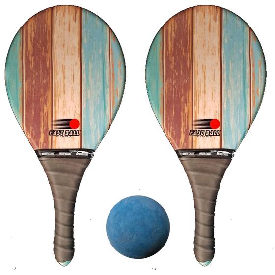 Imagem de Kit Raquete Frescobol De Fibra Fastball Classica + Bola