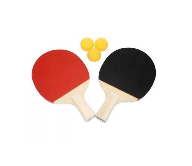 Imagem de Kit Raquete Tênis De Mesa 25Cm Ping Pong Com 3 Bolinha