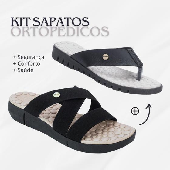 Imagem de Kit Rasteira Uniflex + Sandália Elástico  Leve e Confortavel