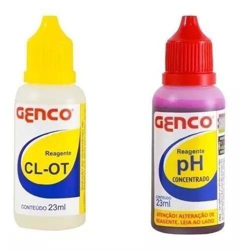Imagem de Kit Reagente Cloro E Ph Verificar Reagente Piscina Genco 20ml Cada