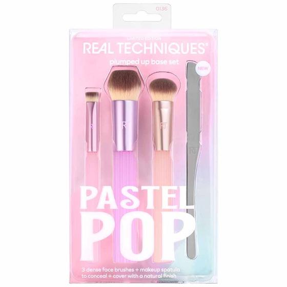 Kit Real Techniques Pastel Pop Plumped Up com 3 Pincéis + Espátula