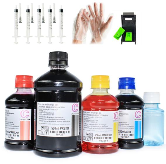 Imagem de Kit Recarga 1350ml para Cartuchos 122 Black e Color