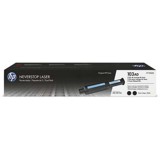 Kit recarga HP Neverstop 103AD dual pack W1103AE HP Menor preço em Kit recarga HP Neverstop 103AD dual pack W1103AE HP