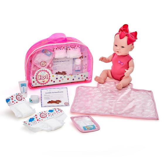 Imagem de Kit Recém Nascido Acessórios para Boneca Fraldas Trocador Infantil- 001000- ED1 Brinquedos