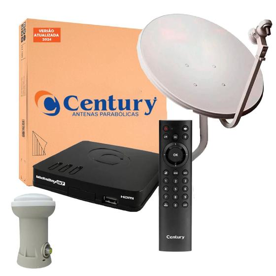 Imagem de Kit receptor century midiabox  - b7 + antena + lnbf simples