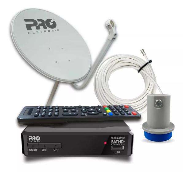 Imagem de Kit Receptor de TV Digital Parabólica Livre HD C/ Antena KU