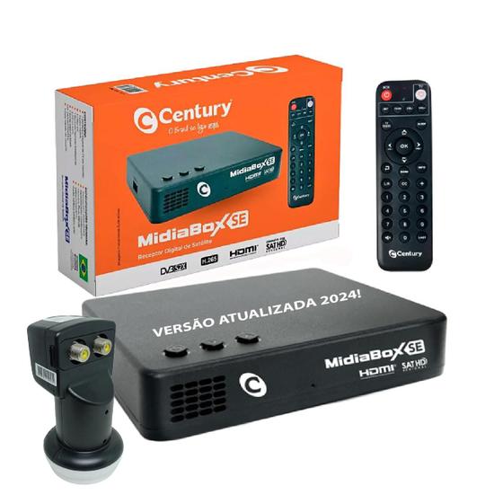 Imagem de Kit receptor midiabox digital  banda ku century - se + lnbf duplo