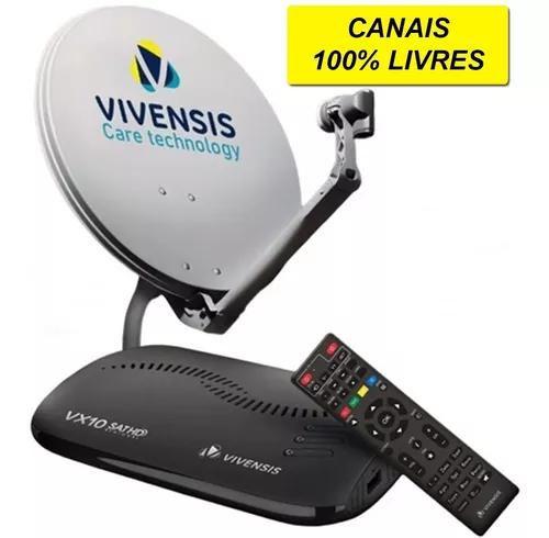 Imagem de Kit Receptor Vivensis Parabolica Digital + Antena 60cm Cabos e Lnb