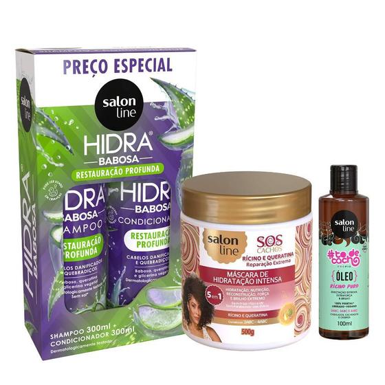 Kit Reconstrução para cabelos Cacheados e Crespos Salon Line - Kit de ...