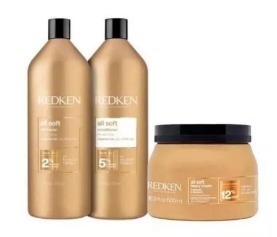 Imagem de Kit Redken All Soft - Shamp 1l + Cond 1l + Másc 500ml