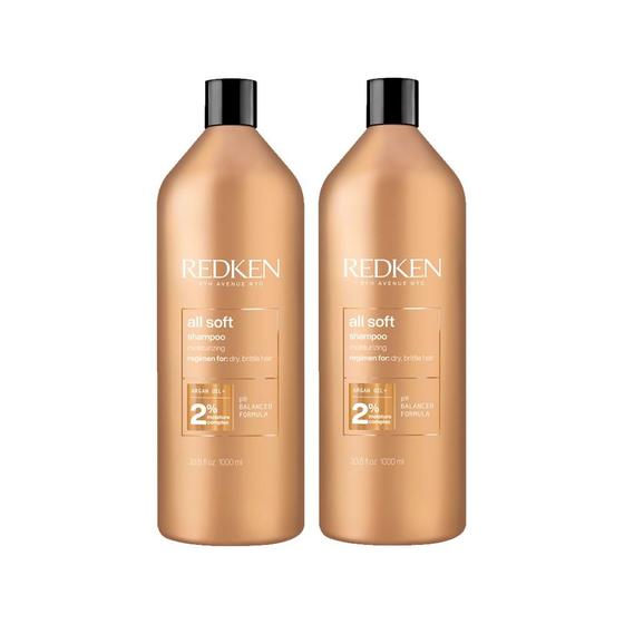 Imagem de Kit Redken All Soft - Shampoo 1000 ml - 2 Unidades