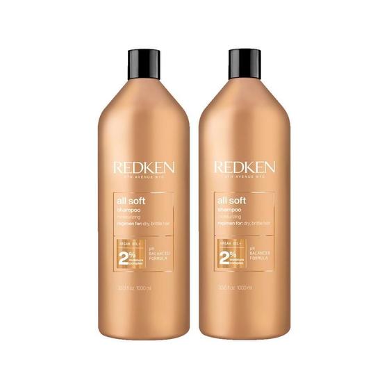 Imagem de Kit Redken All Soft - Shampoo 1000 Ml - 2 Unidades