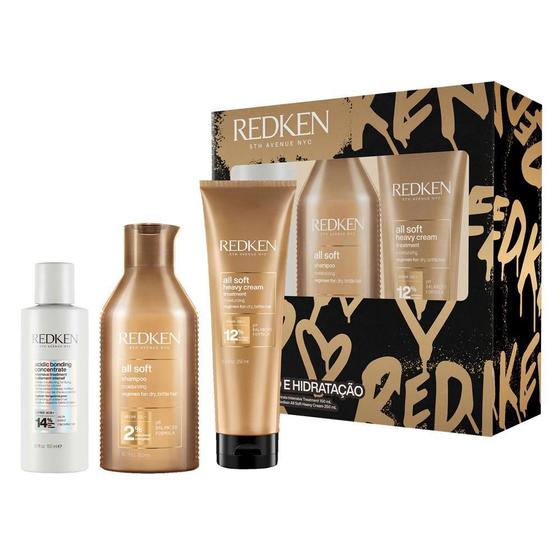 Imagem de Kit Redken All Soft - Shampoo 300Ml E Máscara E Pré Sh