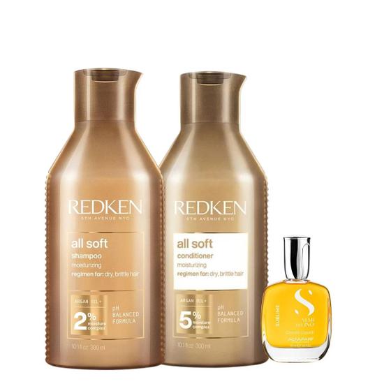Imagem de Kit Redken All Soft Shampoo, Cond e Cristalli Liquid