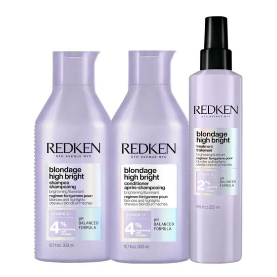 Imagem de Kit redken blondage high bright sh300ml+cond300ml+treatment250ml