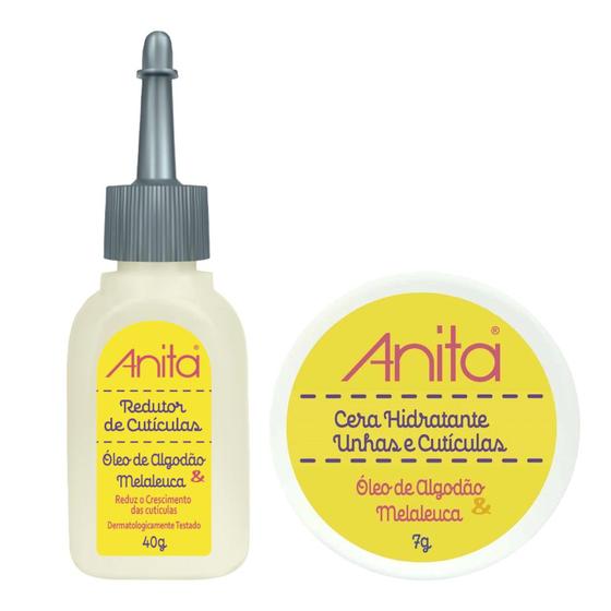 Imagem de Kit Redutor de cutículas com Óleo de algodão 40ml + Cera Hidratante com Óleo de algodão 7g Anita