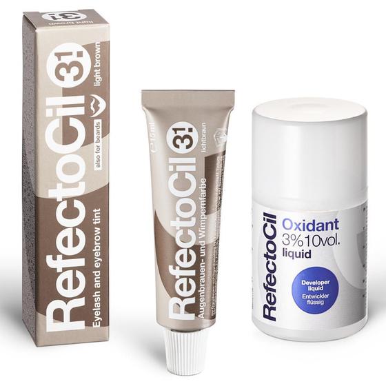 Imagem de Kit Refectocil 1 Tinta Castanho Claro Nº3.1 + 1 Ox 100ml