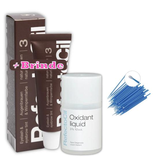 Imagem de Kit Refectocil Tintura Coloração e Oxigenada Oxidante Líquido 3%10Vol