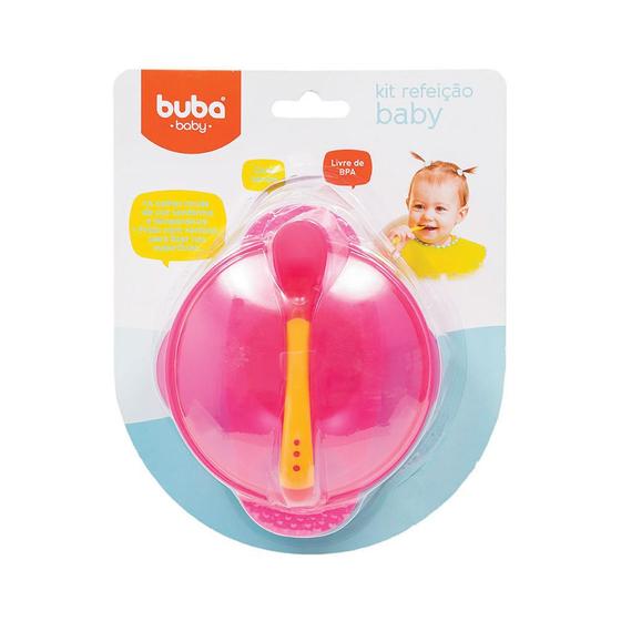 Kit Refeição Baby - Rosa - Buba Menor preço em Kit Refeição Baby - Rosa - Buba