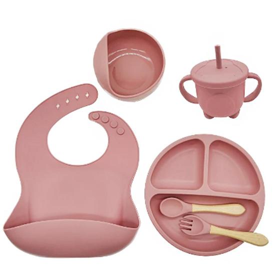 Kit Refeição Bebê Silicone Colher Pratinho Babador Infantil Ventosa 6 Peças Menor preço em Kit Refeição Bebê Silicone Colher Pratinho Babador Infantil Ventosa 6 Peças