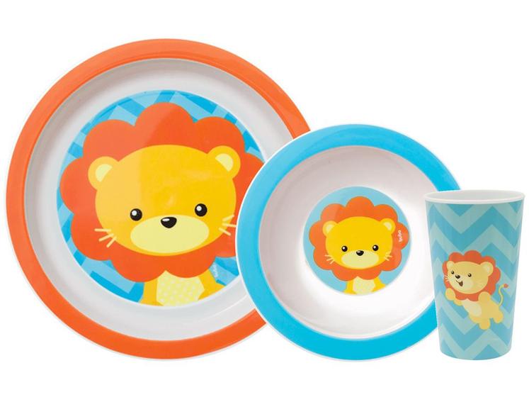 Kit Refeição Infantil Buba Animal Fun Leão – 10734 3 Peças