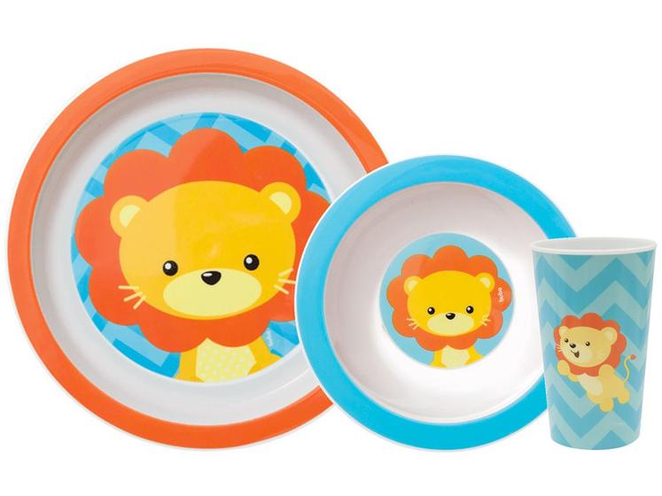 Imagem de Kit Refeição Infantil Buba Animal Fun Leão 