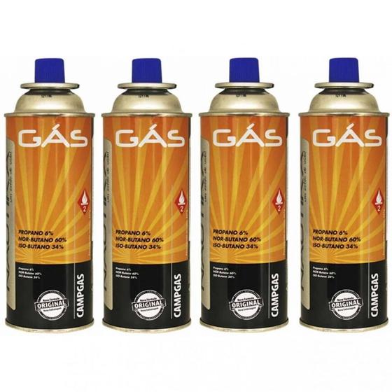 Kit Refil de Gas Campgas para Fogareiros e Macaricos Nautika 4 Unidades Menor preço em Kit Refil de Gas Campgas para Fogareiros e Macaricos Nautika 4 Unidades