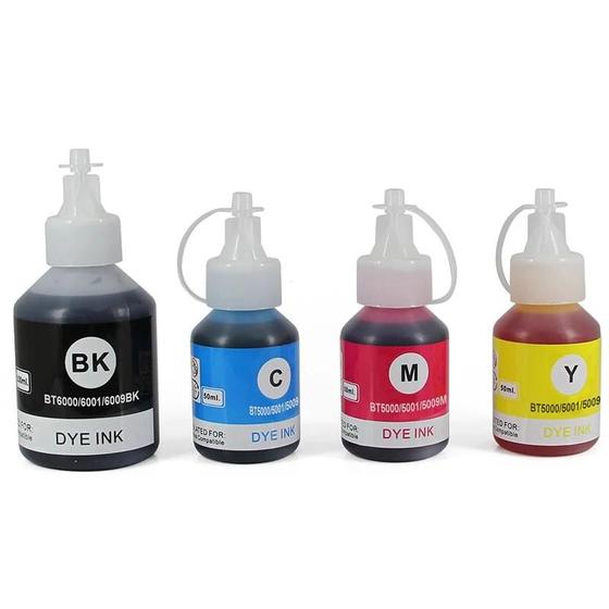 Imagem de Kit Refil de Tinta Compatível Brother MFC-T800W BTD60BK e BT5001