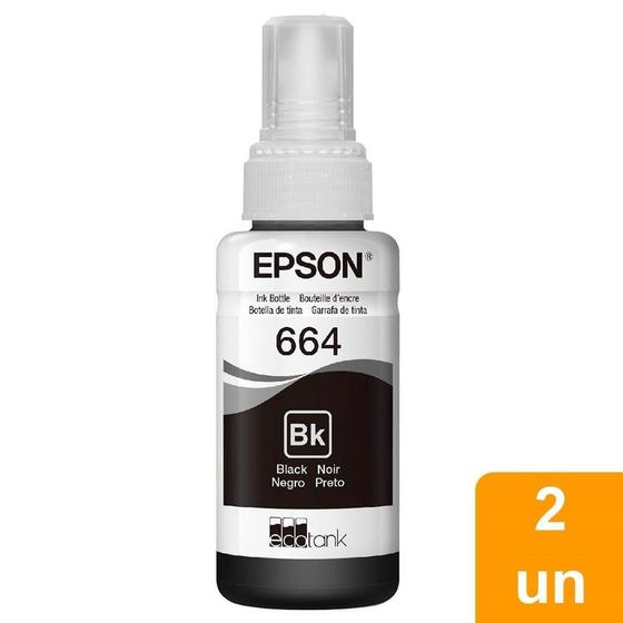 Imagem de Kit Refil de Tinta Epson T664 2x1, Preto