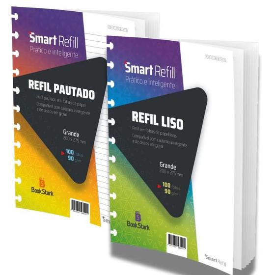 Imagem de Kit Refil Pautado e Liso o7908428803636ara Caderno Inteligente - 200 folhas grandep