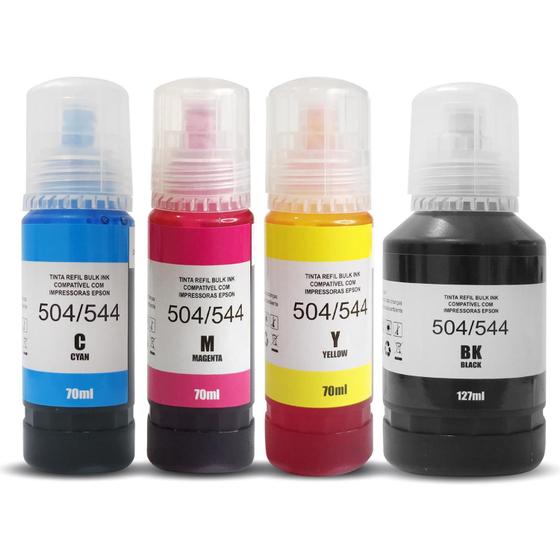 Imagem de Kit Refil Tintas Compatível com Impressora 504/544 70ml e 127ml