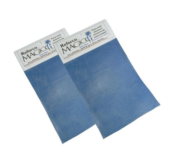 Imagem de Kit Reforço Mágico Termocolante Azul Jeans Claro 2 Unidades