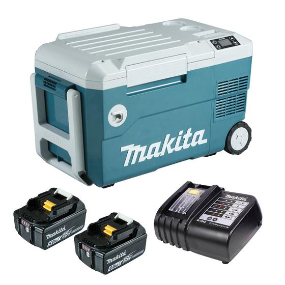 Imagem de Kit Refrigerador e Aquecedor DCW180Z Makita e 2 Baterias 18V 5.0Ah e Carregador