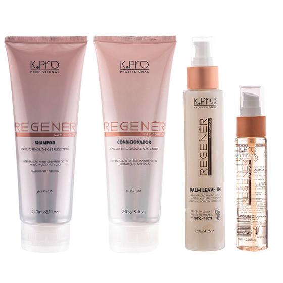 Imagem de Kit Regenér Shampoo Condicionador Balm Leave-In Oil Óleo