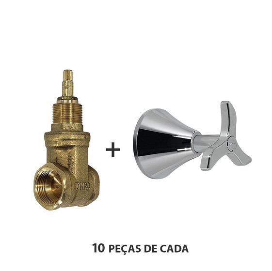 Imagem de Kit Registro Gaveta 3/4 + Acabamento Pertutti Docolbase Docol