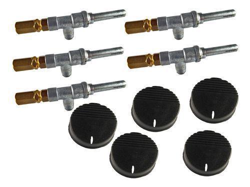Imagem de Kit Registro/ Ramal Chapa De Lanche Com Injetor + Botão 5pçs