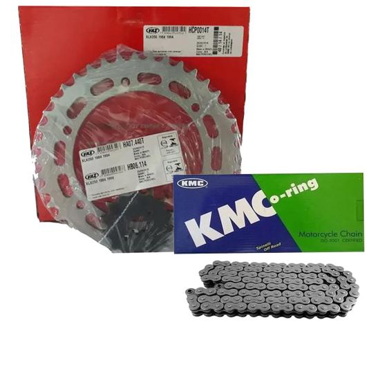 Imagem de Kit Relação C/ Retentor Honda Xlx 250 Vaz + Kmc